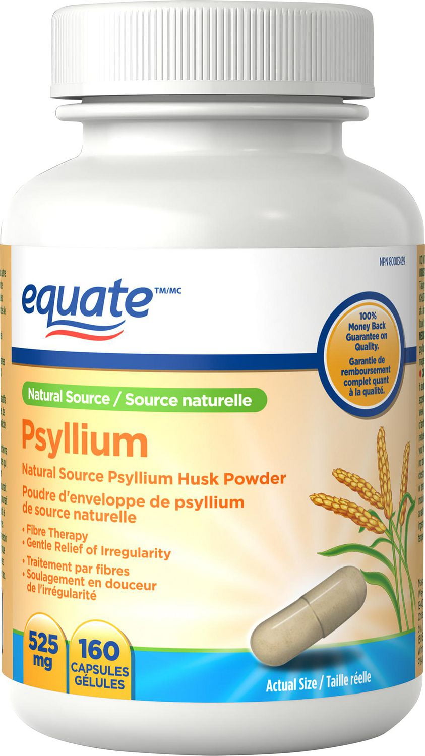 Equate Psyllium Natural Source Psyllium Husk Powder 525 mg, 160